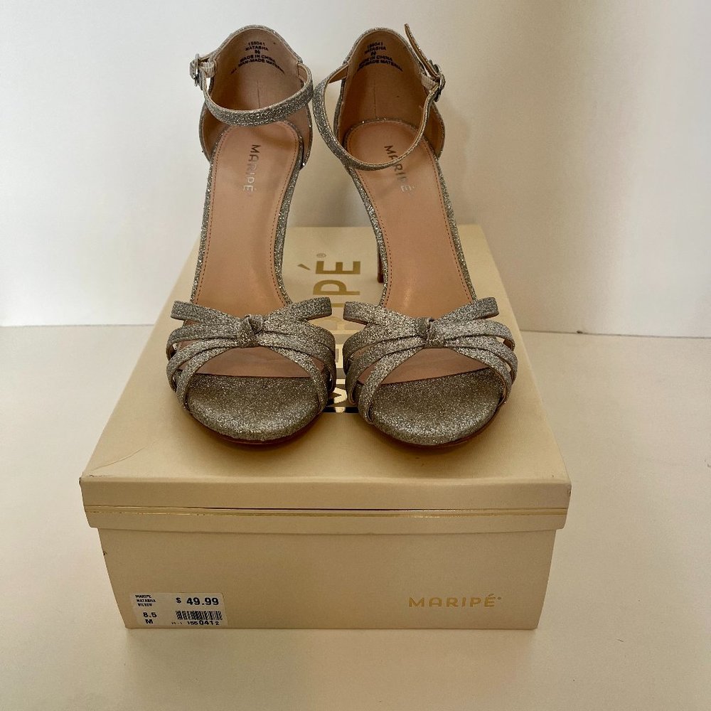 MARIPE Silver Encrusted Heel - Size 8.5-Like New